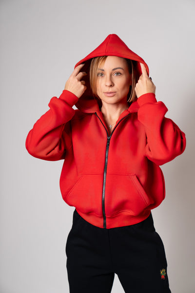 STILL džemperis su kapišonu | Raudonas