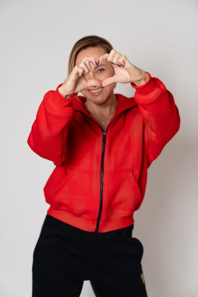 STILL džemperis su kapišonu | Raudonas