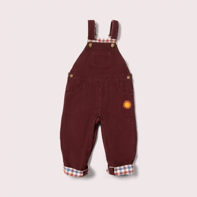 Šokolado spalvos veliūrinės (corduroy) kombinezoninės kelnės