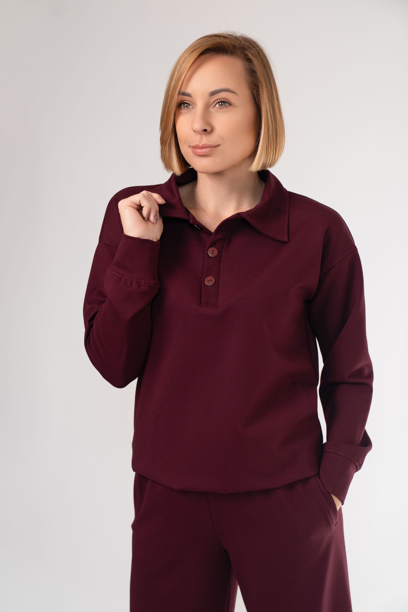 Polo tipo punto džemperis „Bordo“