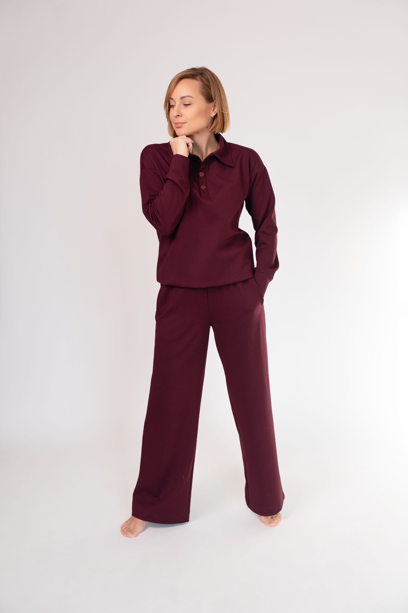 Polo tipo punto džemperis „Bordo“