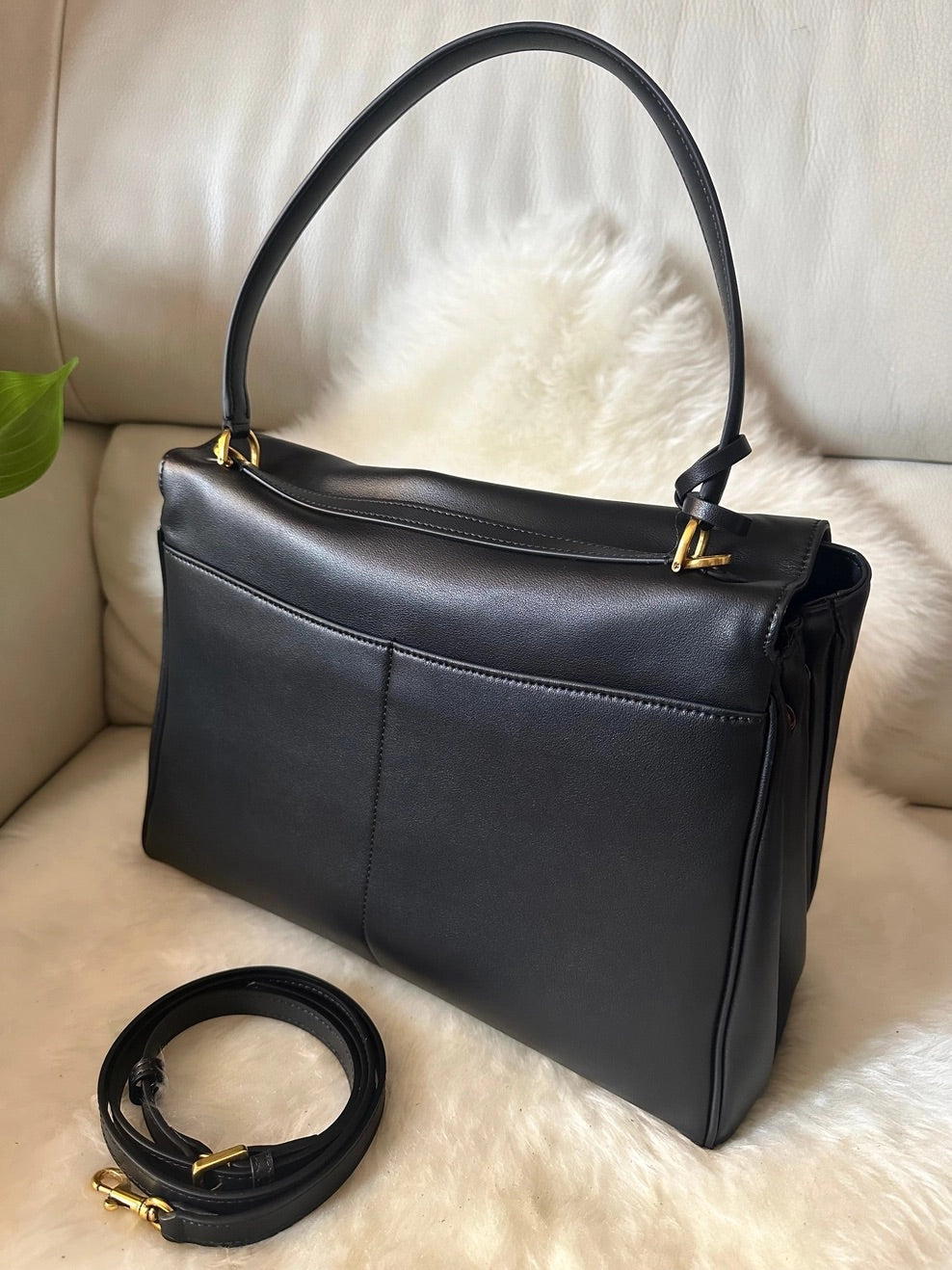 Texas Big – Natūralios lygios odos rankinė (juoda)