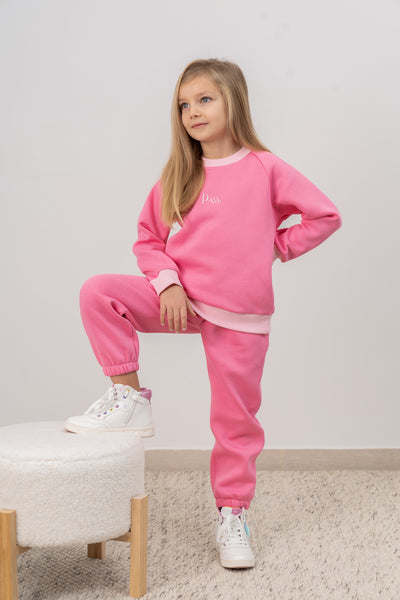 Pink kids track pants